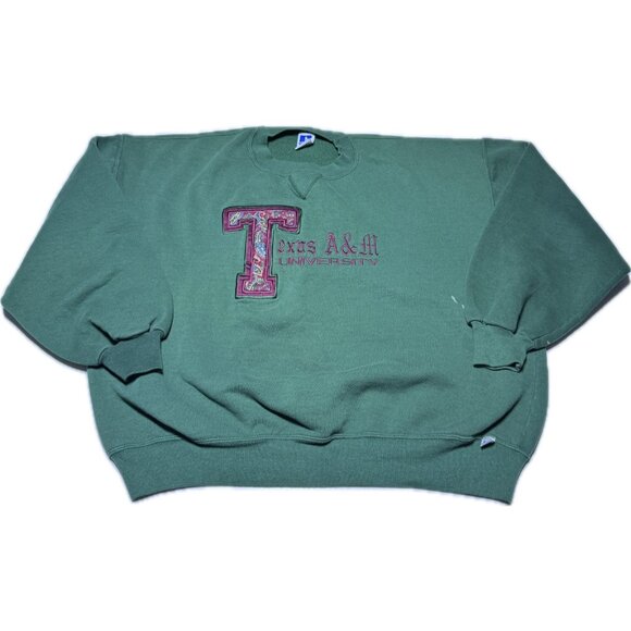80s Vintage Texas A&M Aggies Russell Athletic Embroidered Pullover USA 2XL - Picture 1 of 10